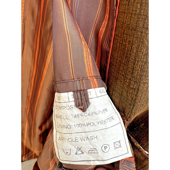 INSERCH Limited Edition Men's Brown Faux Leather Blazer Jacket Size 4XL - Picture 10 of 12